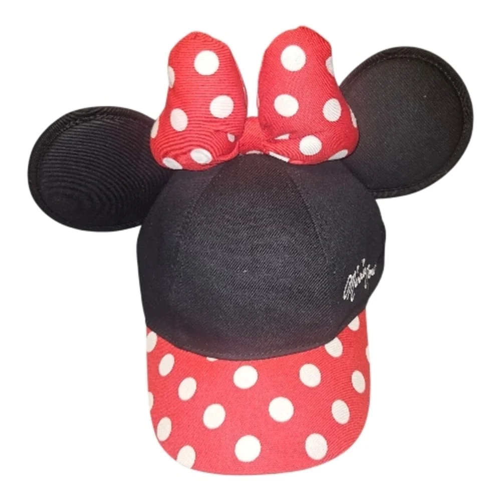 Disneyland Resorts Minnie Mouse Youth Baseball Cap Polka Dot Bow Ears